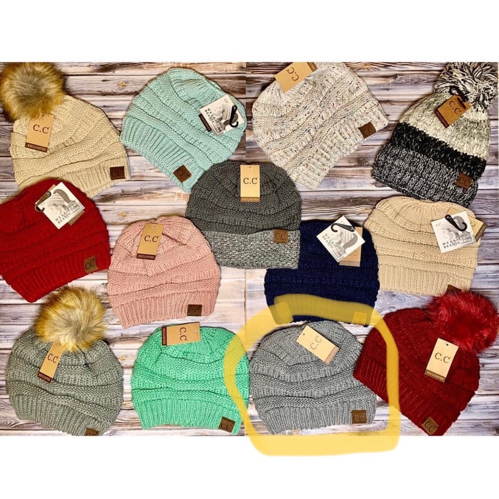 C.C original style beanie in melange grey - winter and fall knit hats